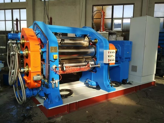 satın al 200 derecelik hassas kontrol elektrikli 3 rulo lastik kalender makinesi online manufacture